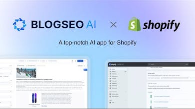 Интерфейс приложения BlogSEO AI Shopify, демонстрирующий возможности управления публикациями в блоге