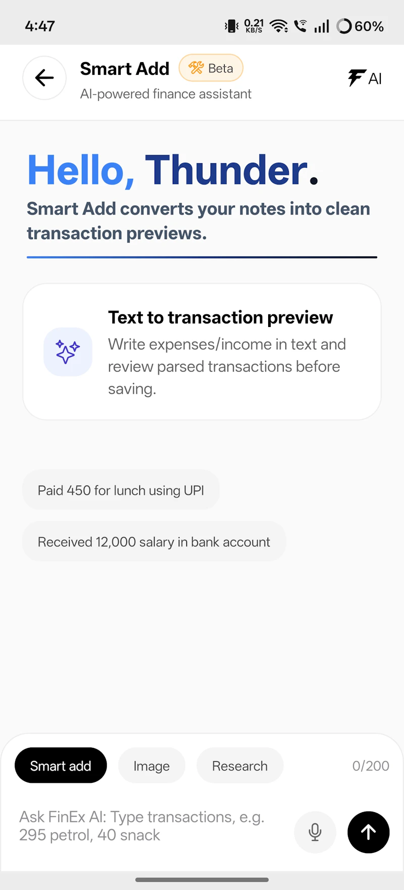 Finex - AI powered expense manager screenshot 4