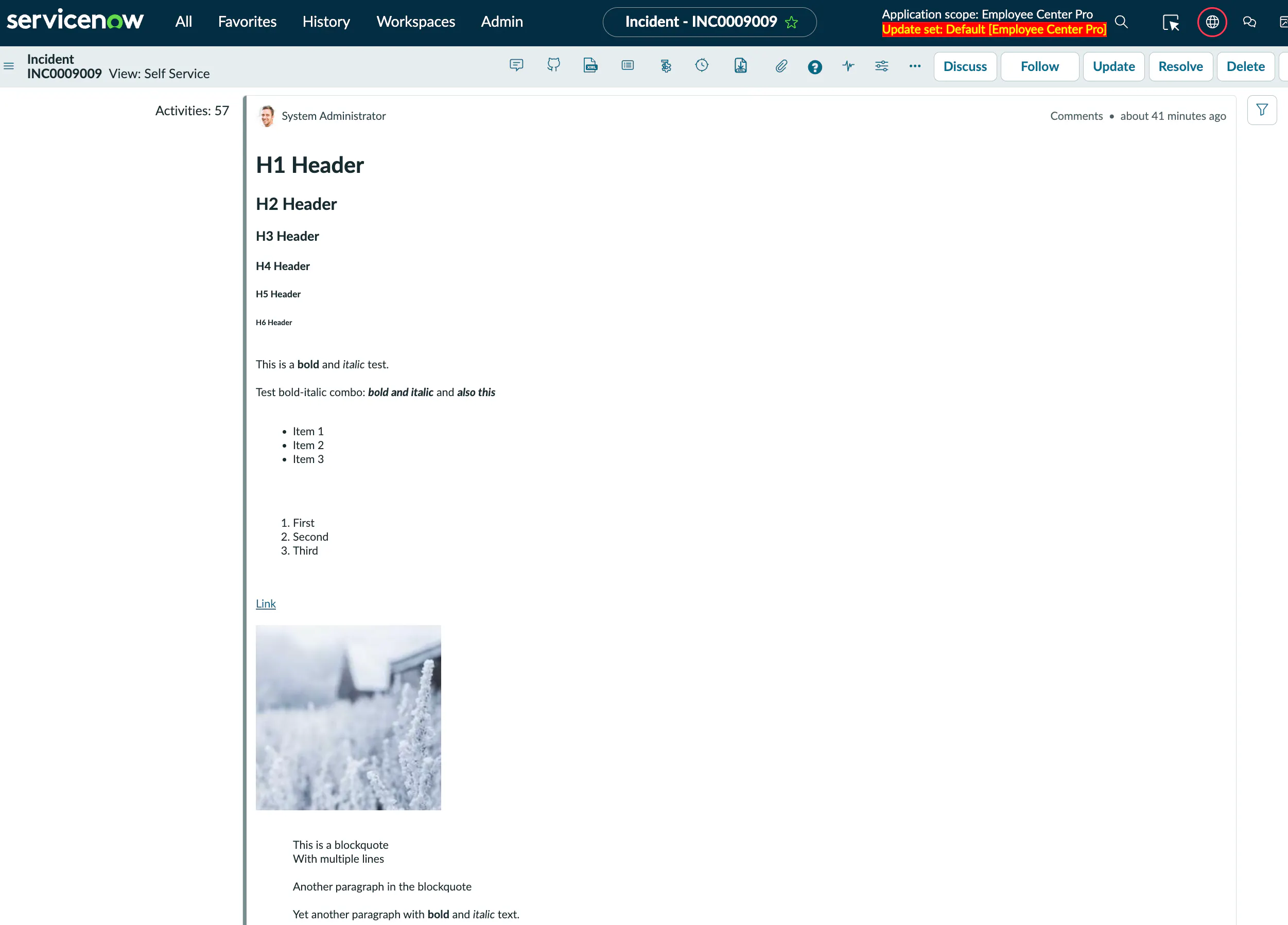 Markdown to ServiceNow gallery image
