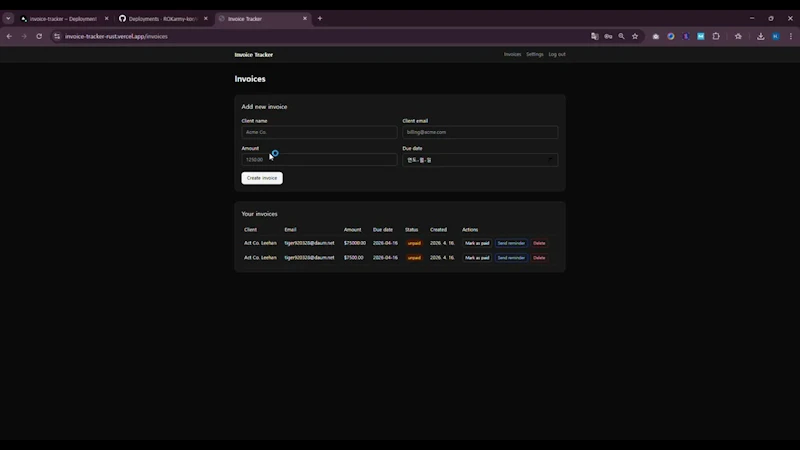 Invoice Tracker screenshot 1 (video preview)