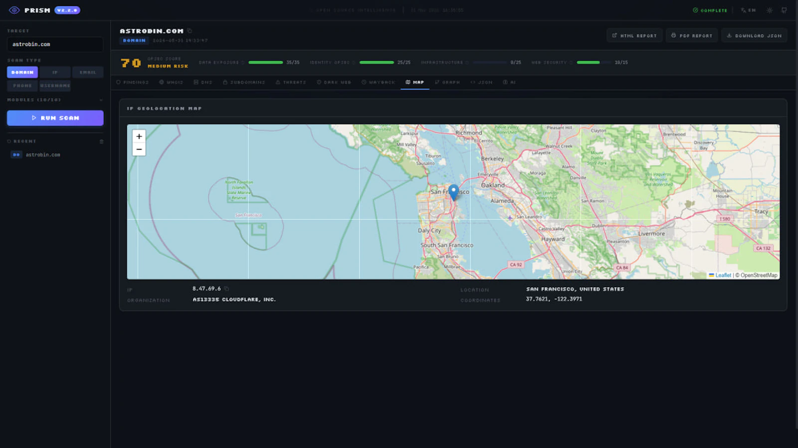 Prism - All-in-one OSINT platform screenshot 9