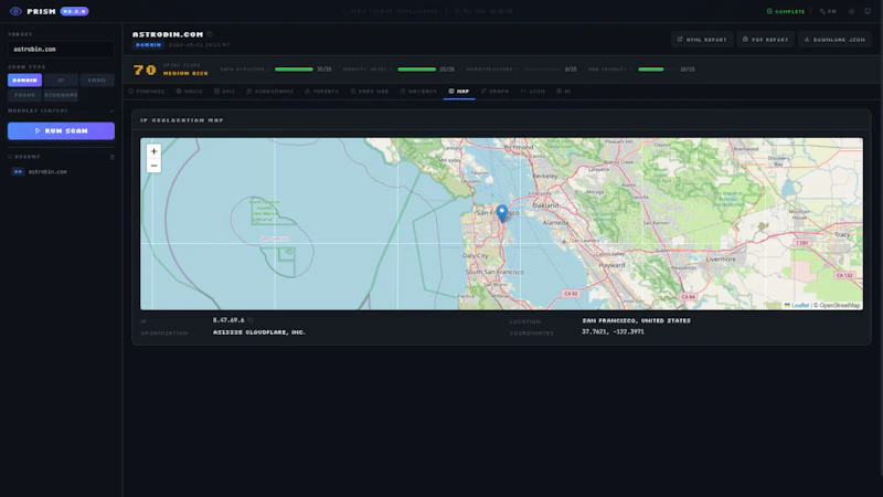 Prism - All-in-one OSINT platform screenshot 9