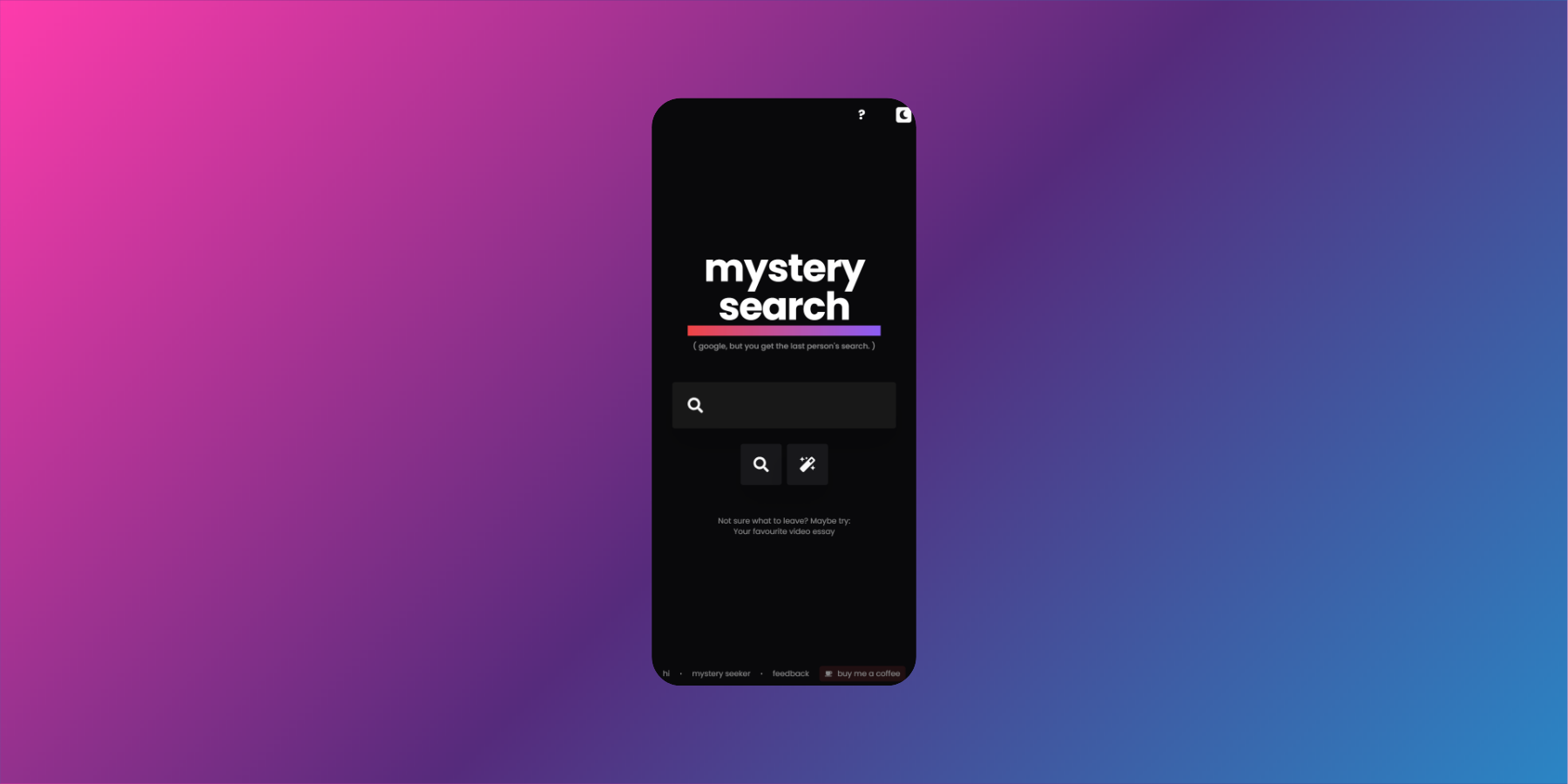 Mystery Search - Google, maar je krijgt de zoekopdracht van de laatste persoon media 2