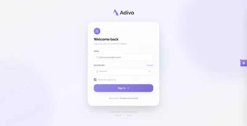 Adivo AIReady – React 19 Admin Dashboard screenshot 4