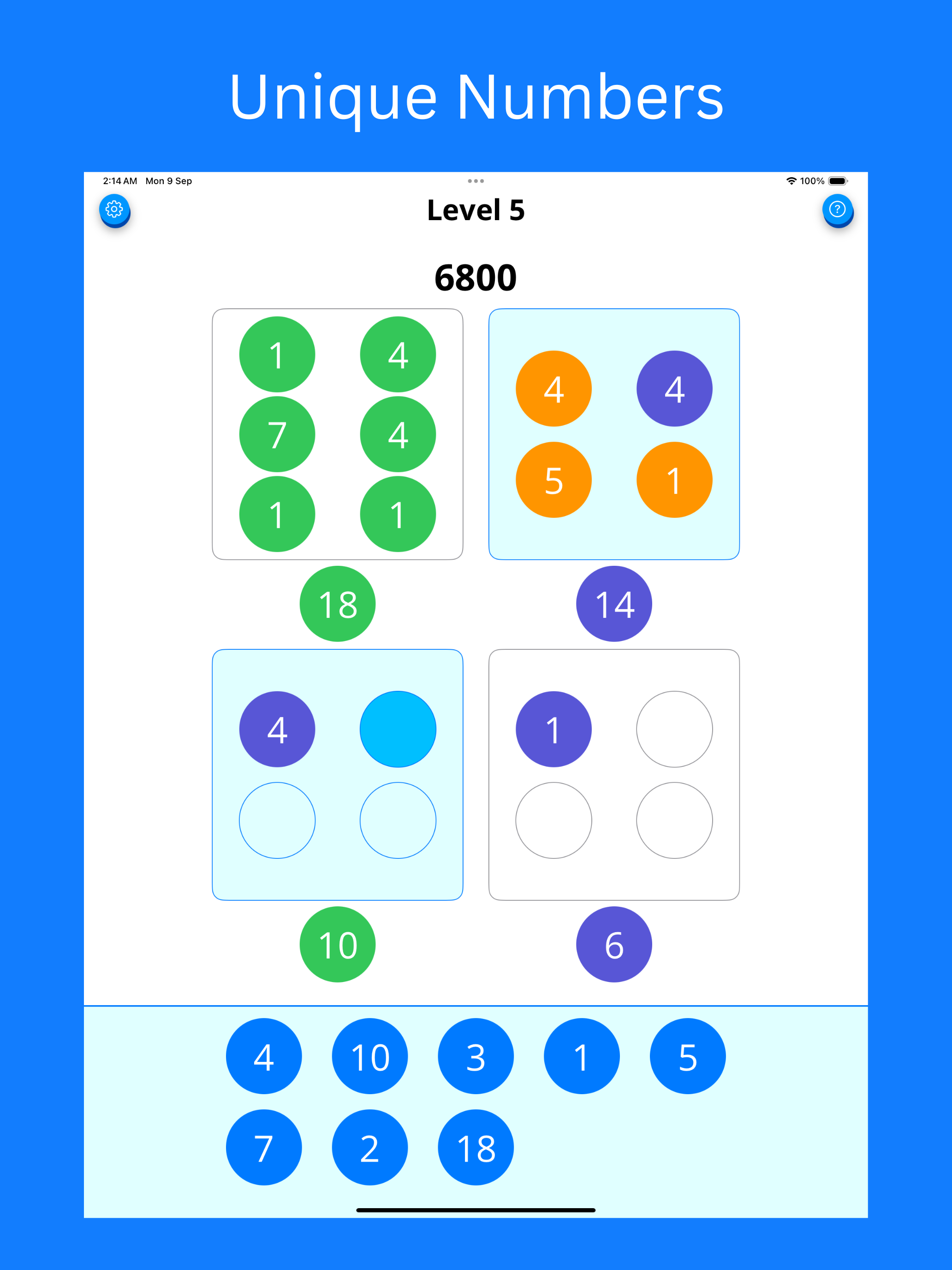 Número Quads - Juegos de rompecabezas de matemáticas media 15