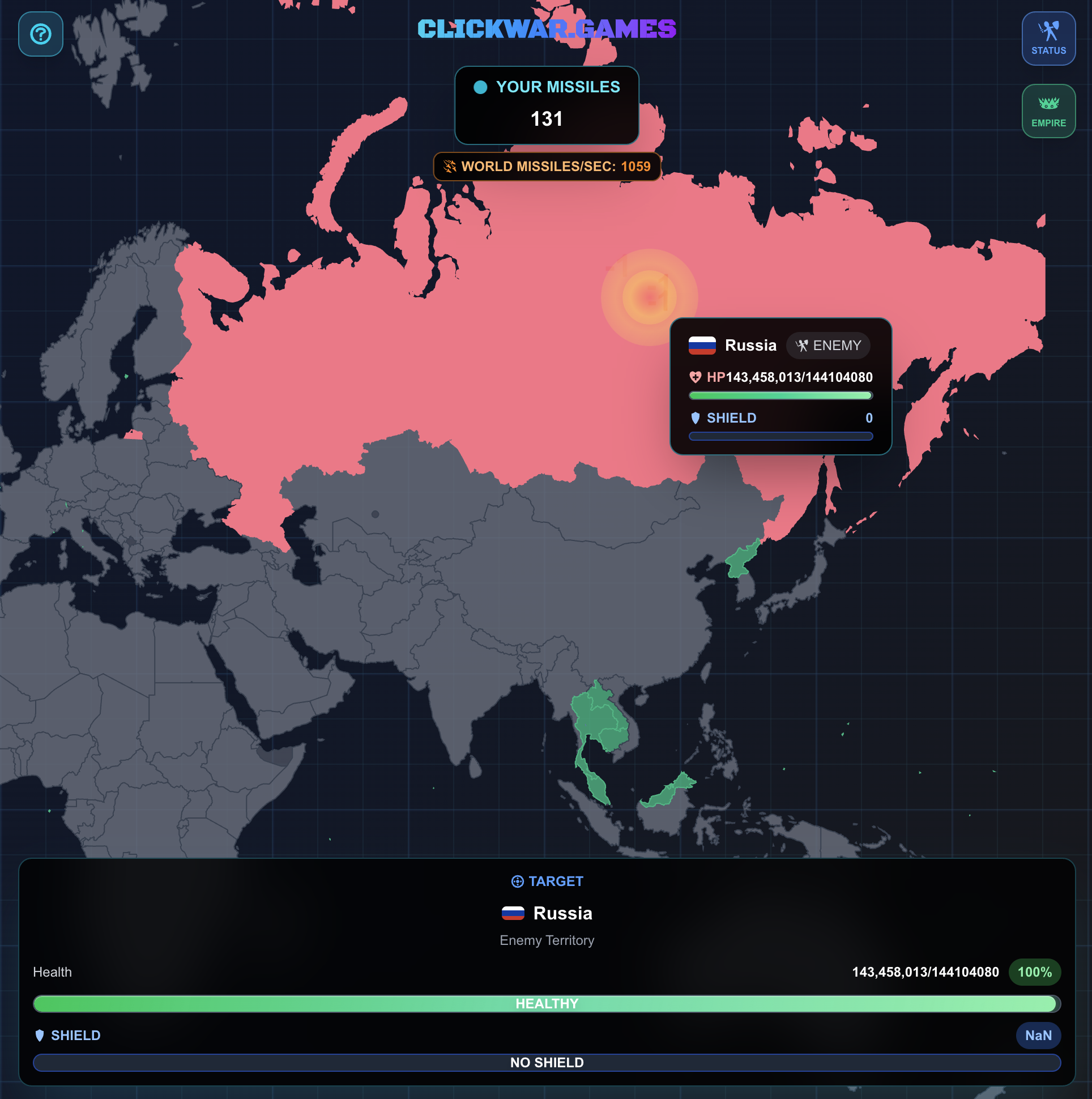 Media Clickwar.games - Khởi động tên lửa để chinh phục các quốc gia và mở rộng đế chế của bạn 4