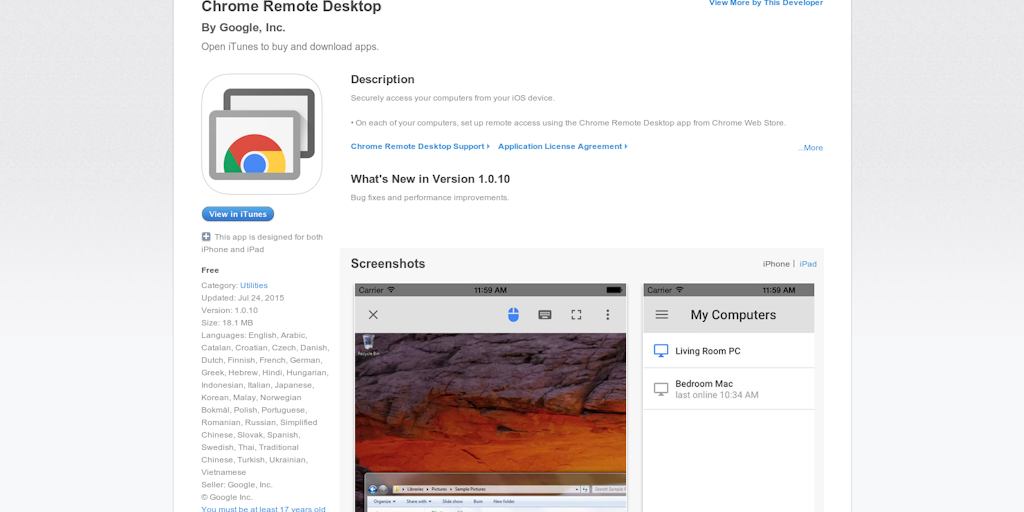 Chrome Remote Desktop Access Your Computer From Your Ios Device