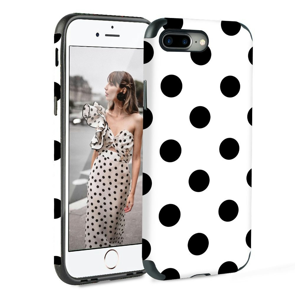 iPhone leather case with Polka Dots