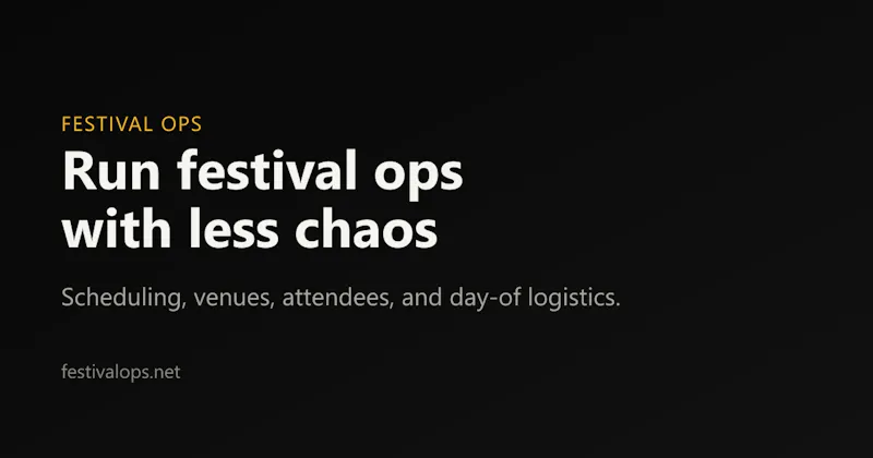 FestivalOps screenshot 1