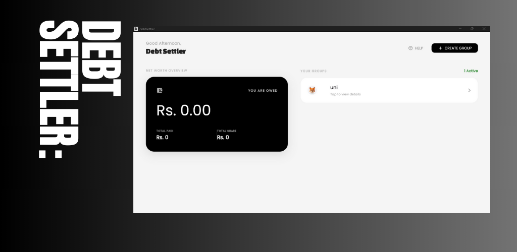 Debt Settler - Main product screenshot demonstrating key features and user interface