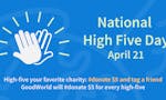 #donate on National High Five Day fueled by GoodWorld image