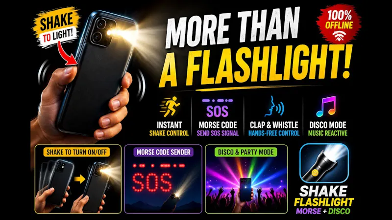 Shake Flashlight: Morse+Disco screenshot 1 (video preview)