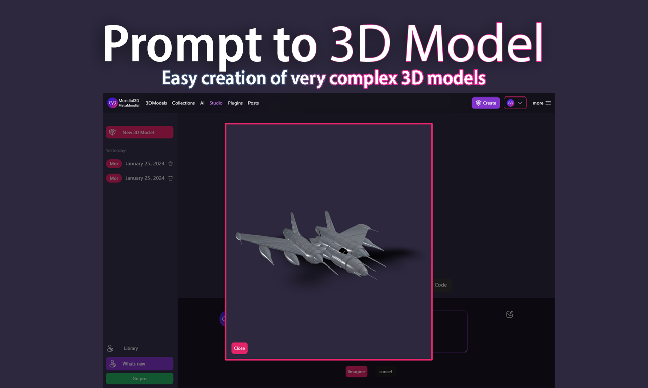 Mondial3d -AI 3D 모델 생성기 - Mondial3d : AI 파워를 가진 공예 3D 걸작 미디어 6