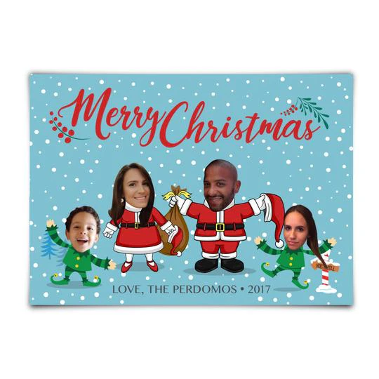 Holiday cards by giftwrapmyface.com