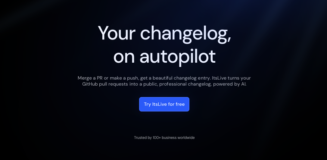 ItsLive: AI Changelog from GitHub PRs gallery image