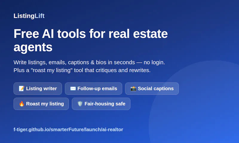 ListingLift — free AI tools for agents screenshot 2
