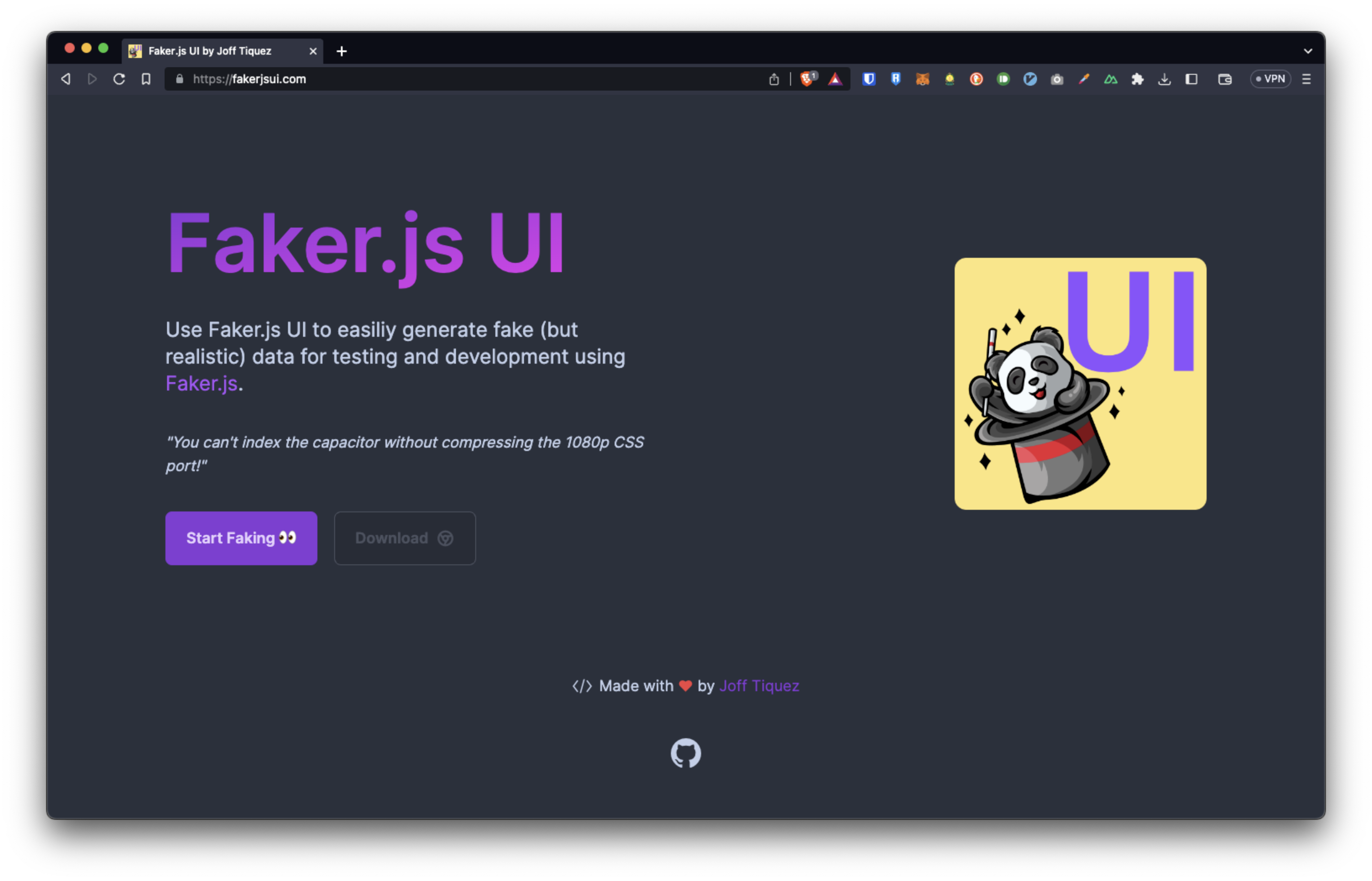 Faker.js UI by Joff Tiquez