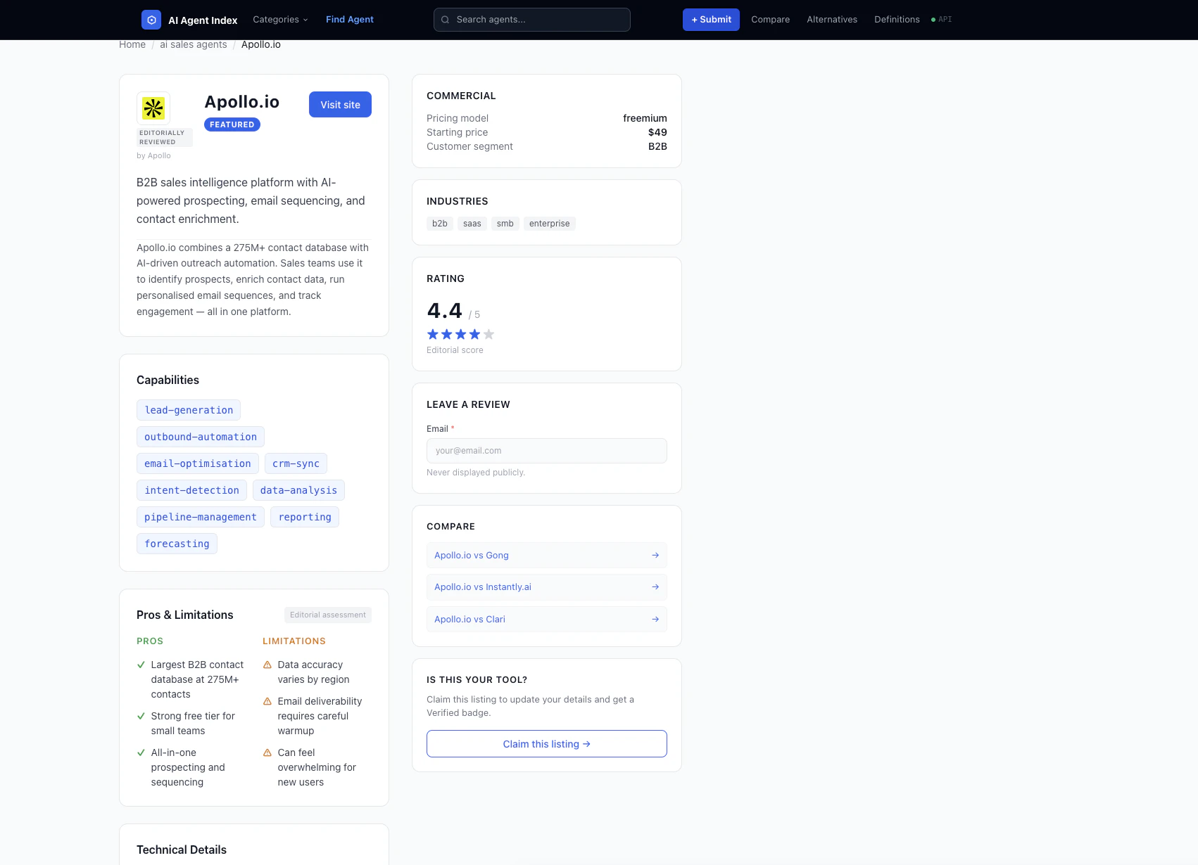 The AI Agent Index screenshot 2