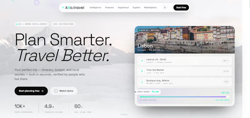 Alto.travel – AI Travel Operating System screenshot 1