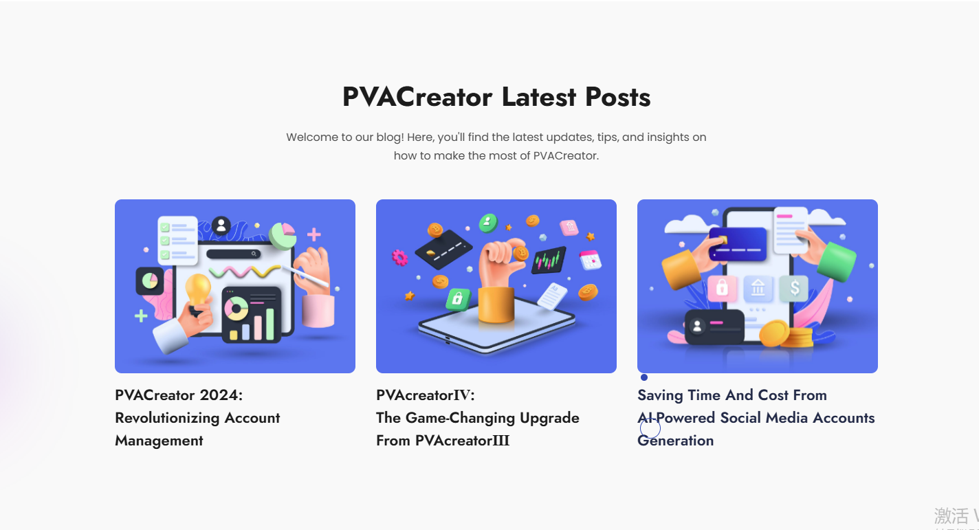 Mídia 2 de Site Official Pvacreator - Crie e gerencie contas ilimitadas automaticamente.