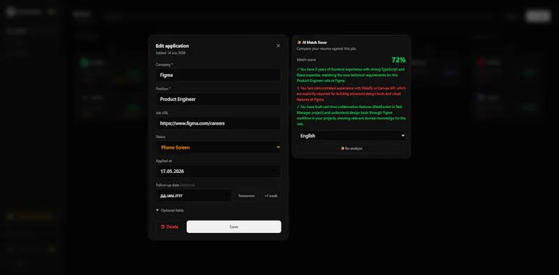 JobTracker screenshot 4