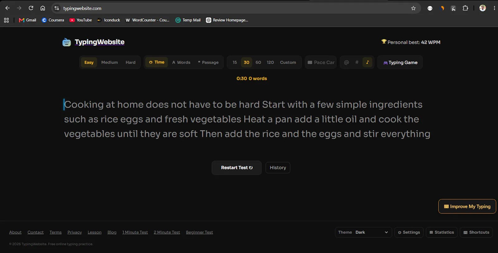 TypingWebsite Typing Speed Test screenshot 1