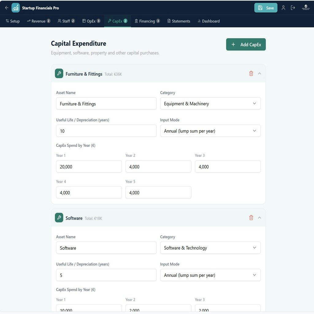 Startup Financials Pro gallery image