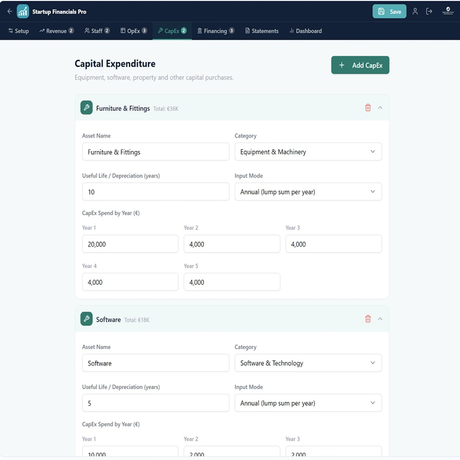 Startup Financials Pro screenshot 9