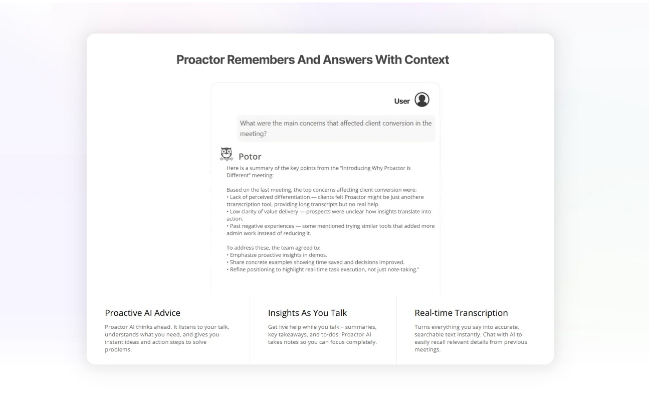 Proactor AI - Uw proactieve AI leeft in elke vergadering media 2