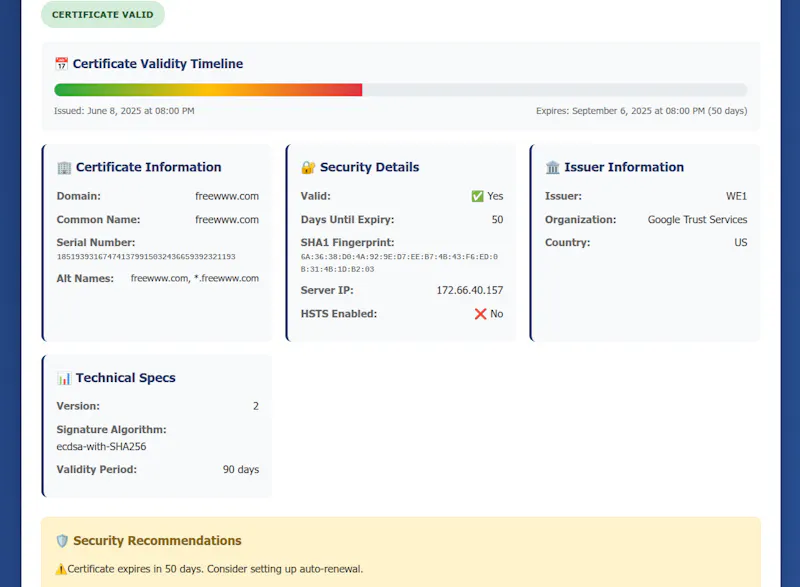 SSL Certificate Checker screenshot 1