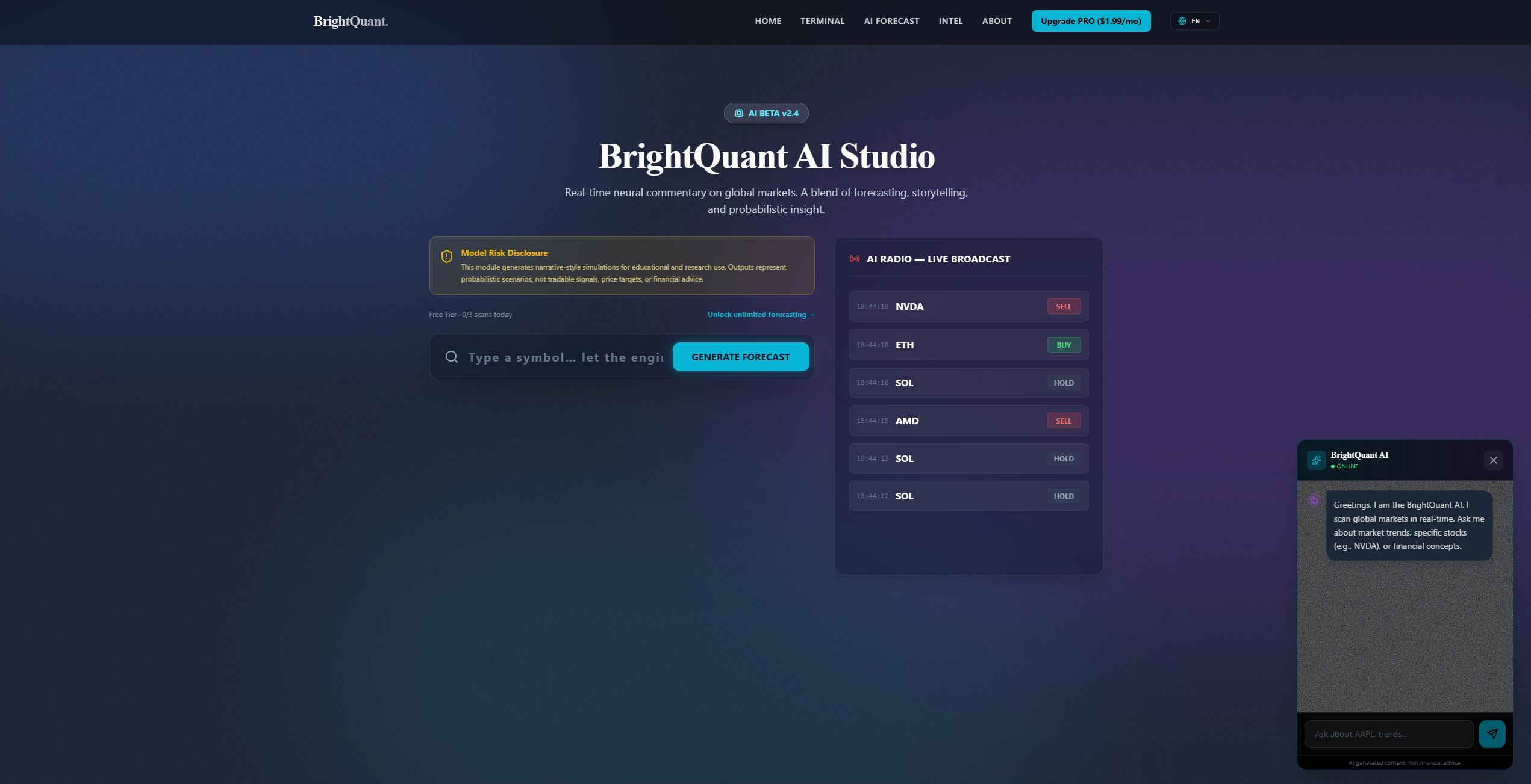 BrightQuant. - Screenshot 3 showing product features and functionality