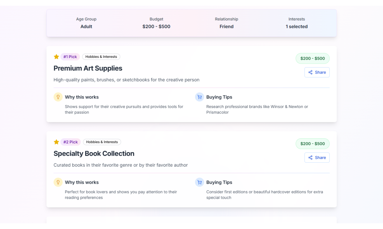 Birthday Gift Idea Generator gallery image