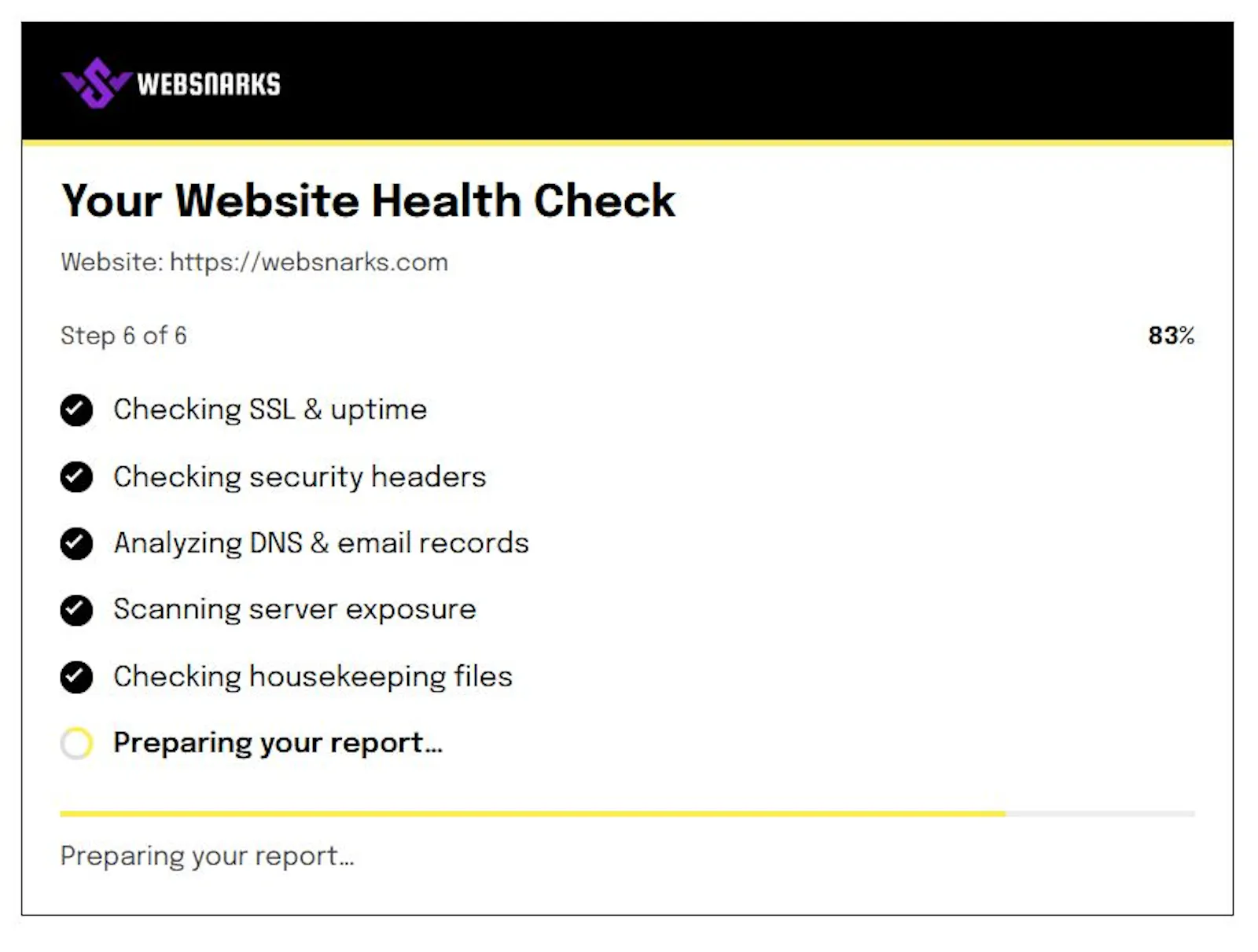 WebSnarks Website Health Checker screenshot 1