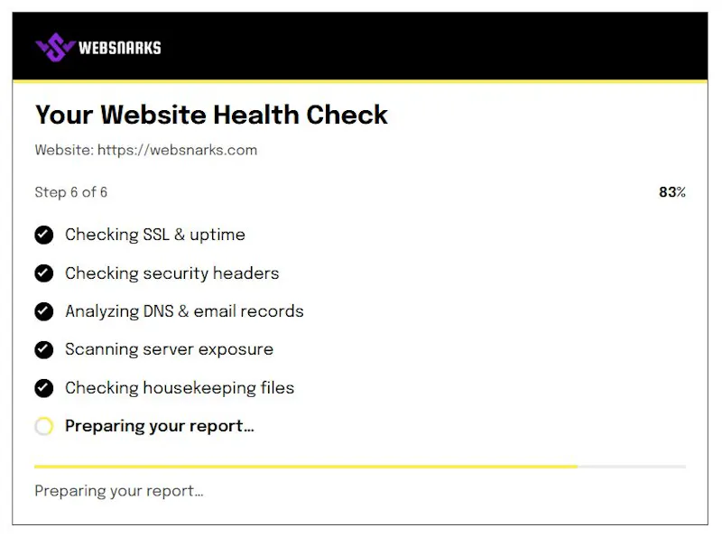 WebSnarks Website Health Checker screenshot 1