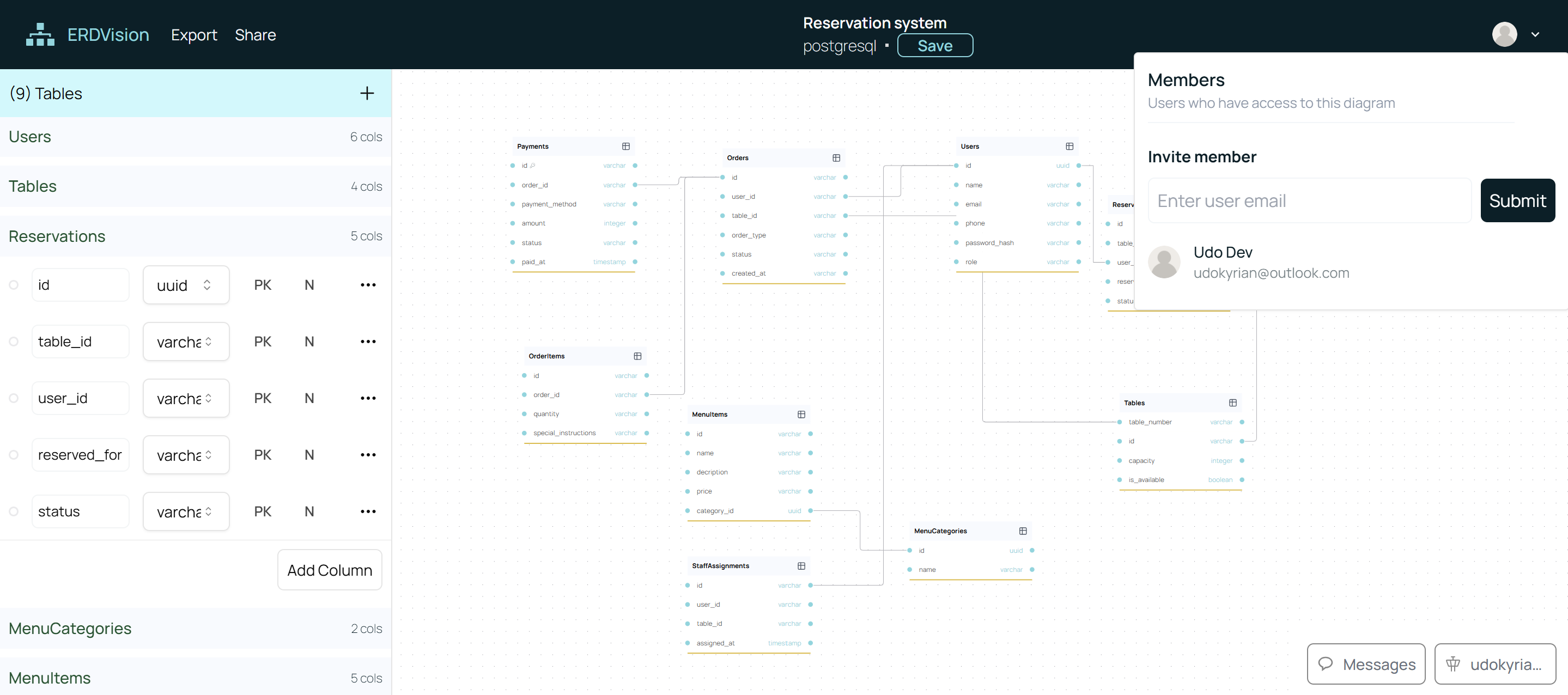 ERD Vision - Software for drawing and collaborating on database diagrams media 3