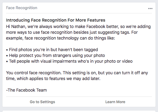 Face Recognition by FB gallery image