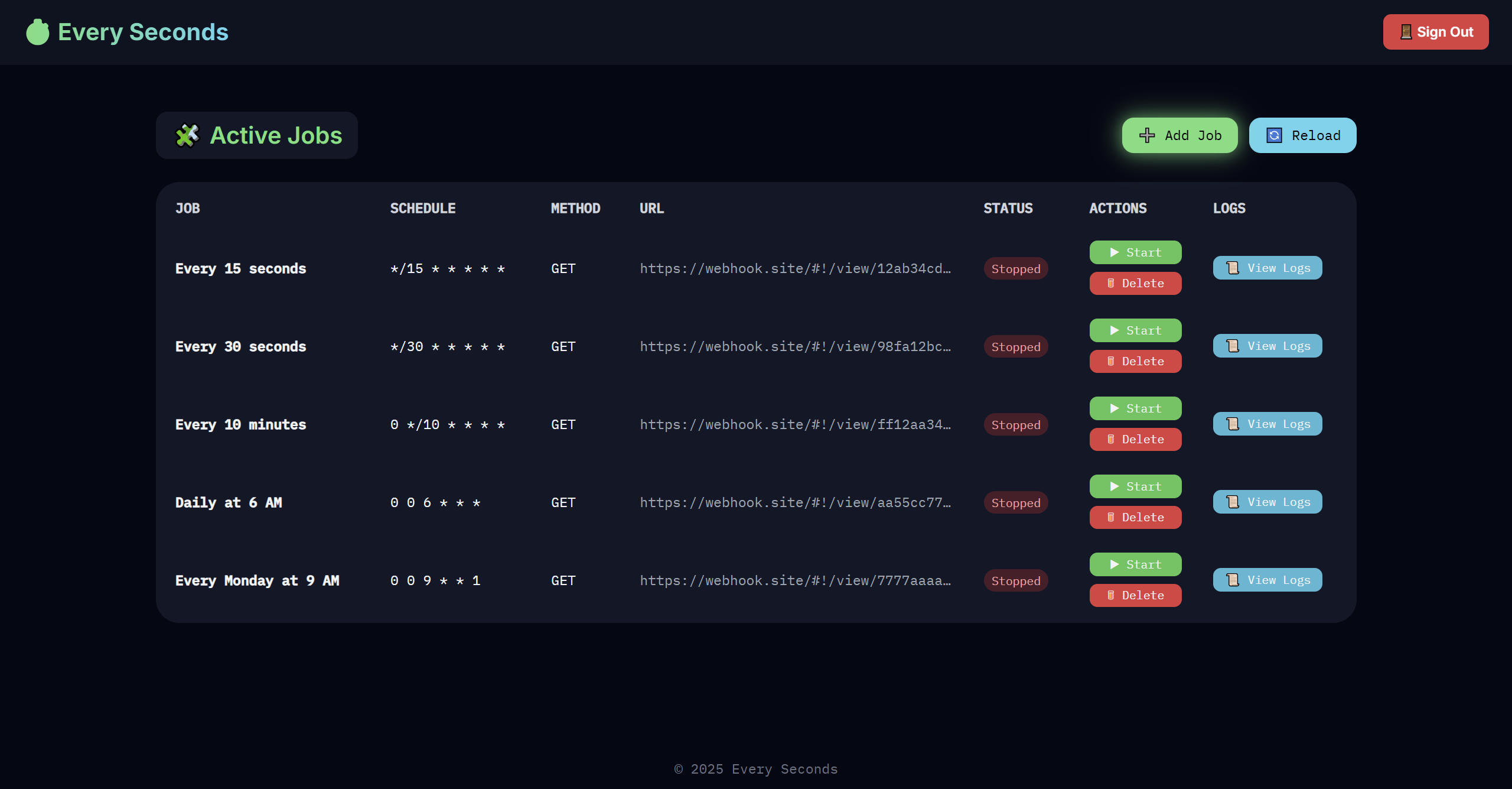 Every Seconds - Main product screenshot demonstrating key features and user interface