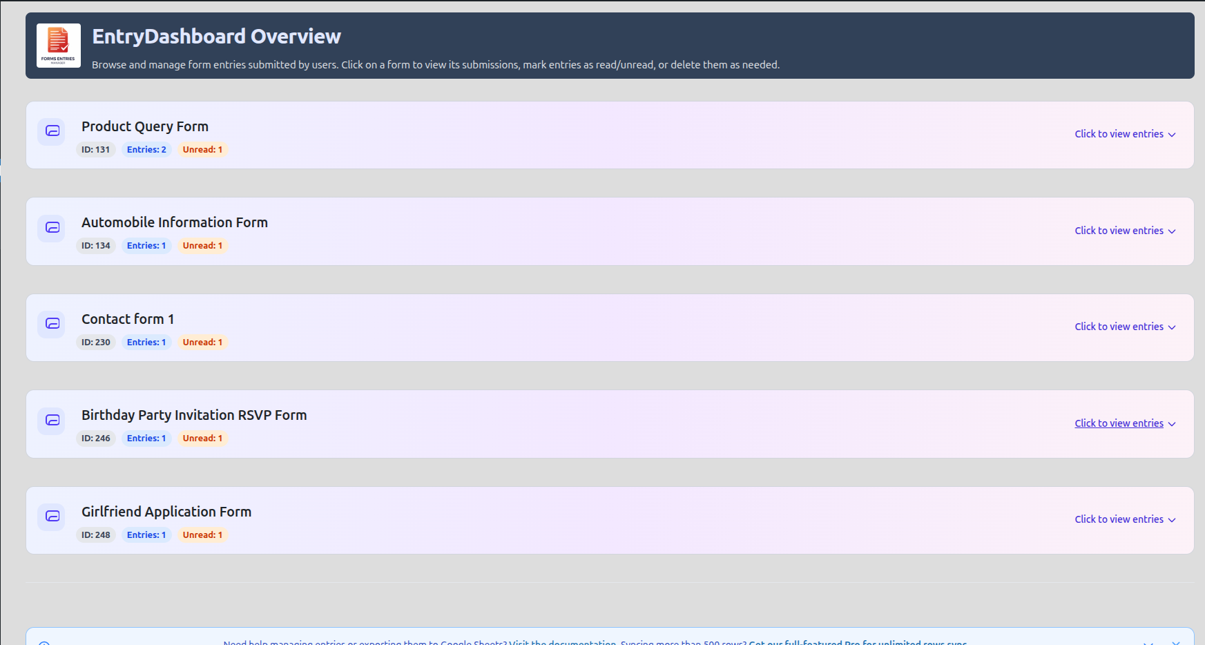 EntryDashboard gallery image
