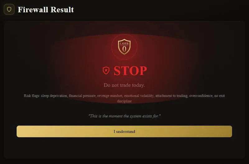 LAYER 0 — Trading Decision Firewall screenshot 2
