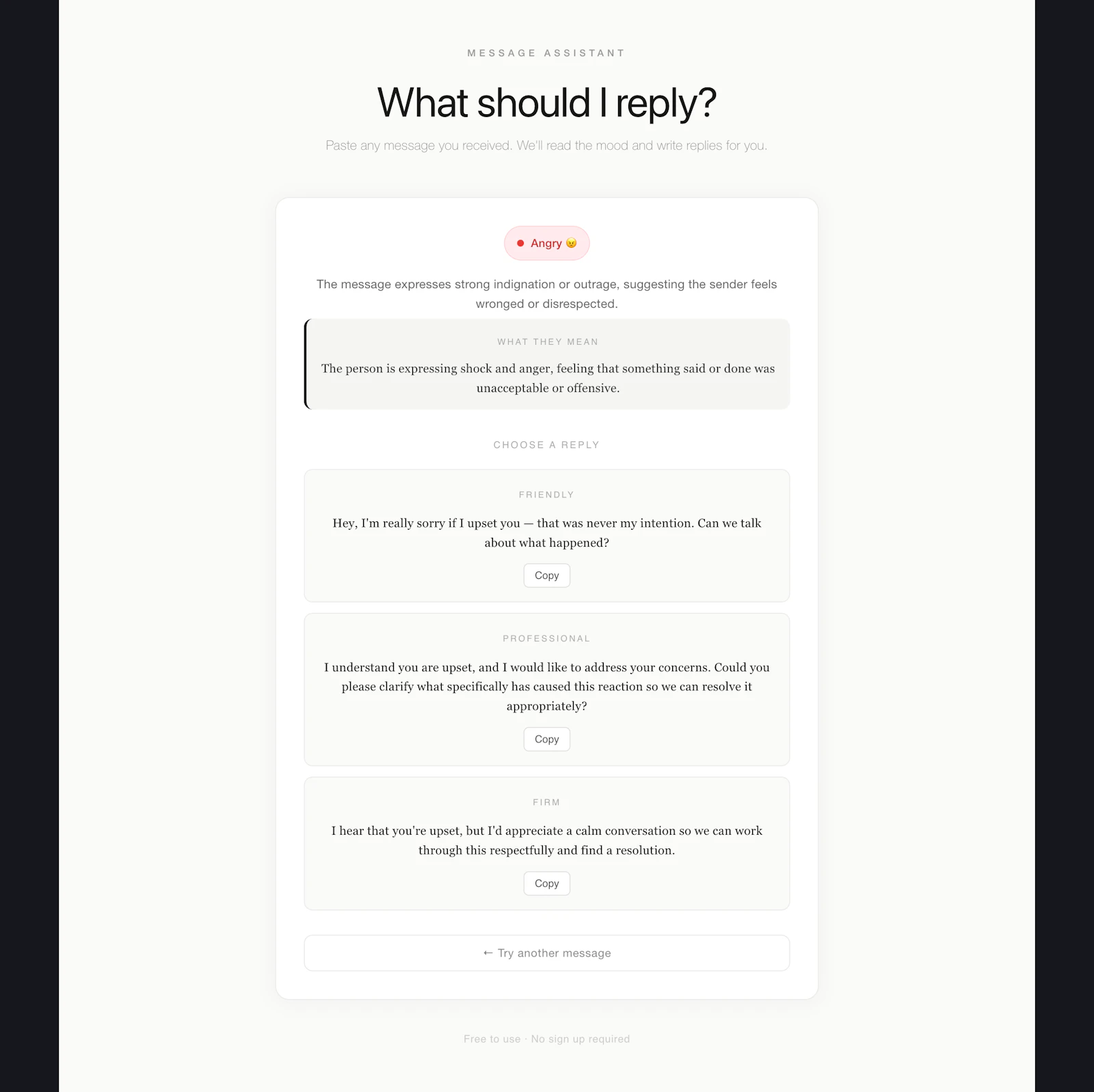 WhatToReply screenshot 1