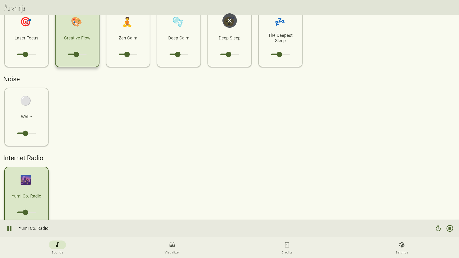 Média Auaninja - L'application multiplateforme pour les sons de mise au point et de sommeil. 4
