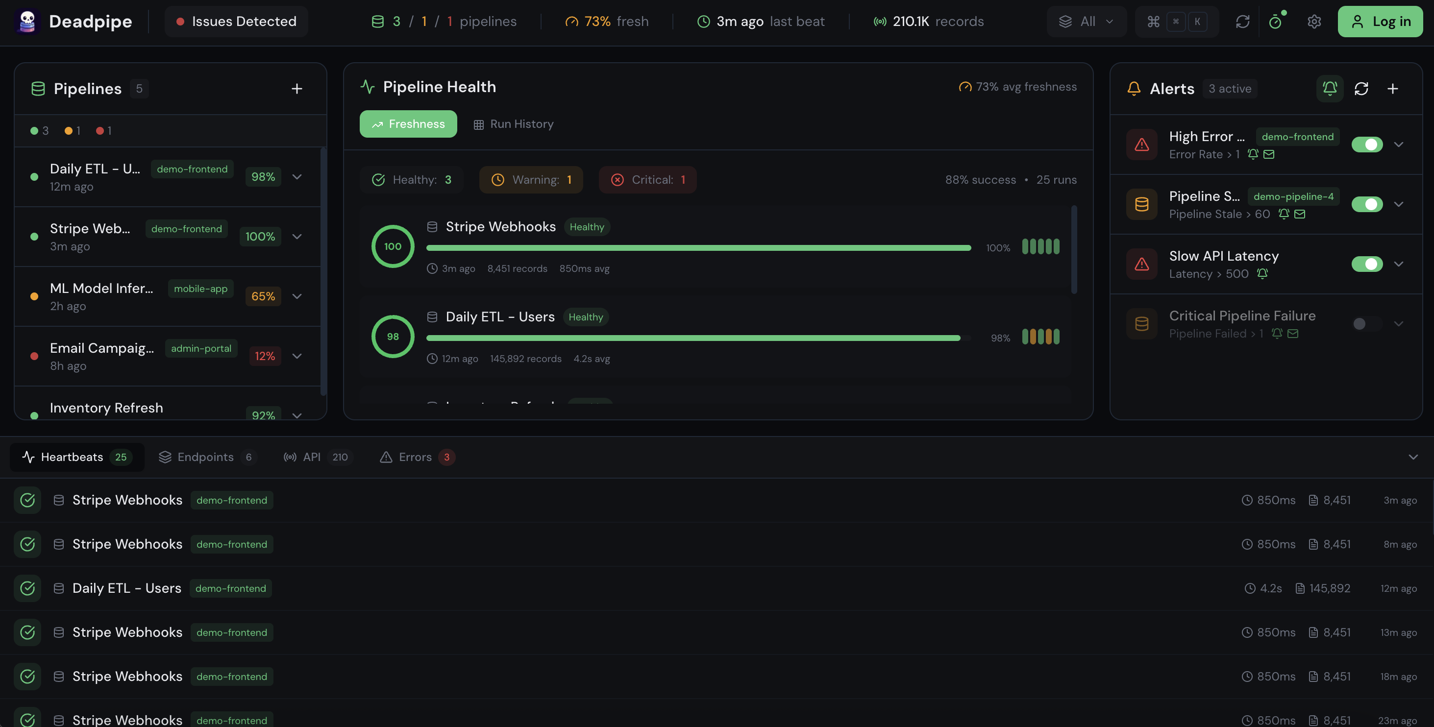 Deadpipe - Main product screenshot demonstrating key features and user interface