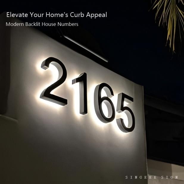 Singeee Solar Backlit LED House Number
