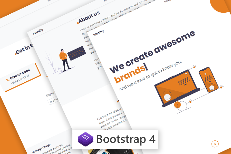 Identity - free landing page template gallery image