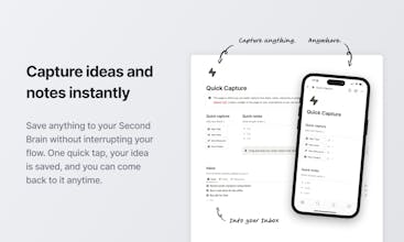 An enticing snapshot of the Second Brain 2.0 Notion template, designed to help you house, manage, and archive limitless knowledge effortlessly.