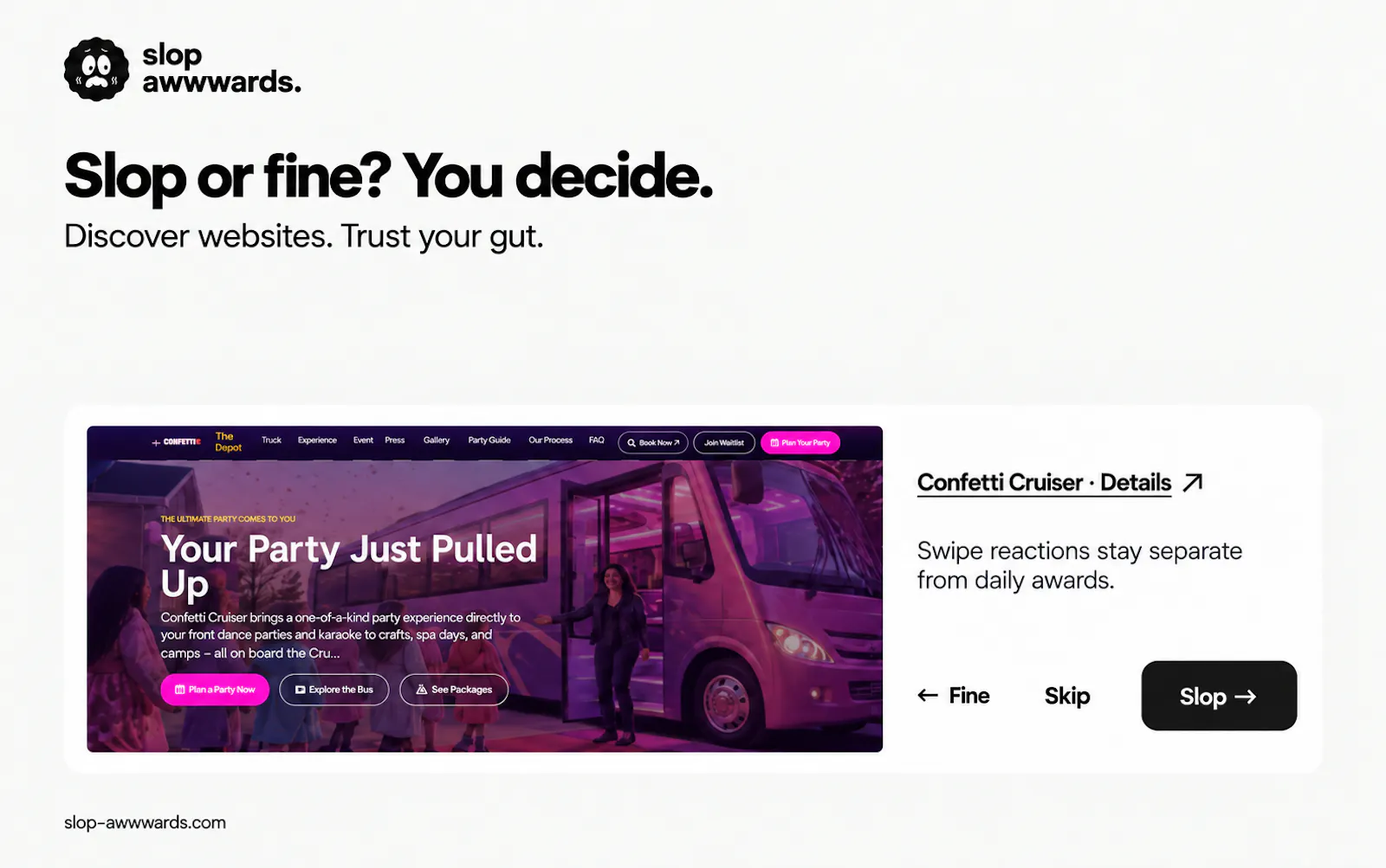 Slop Awwwards screenshot 3