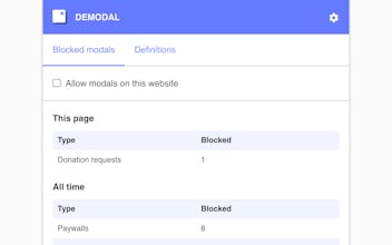 Demodal - Block modals and overlays gallery image