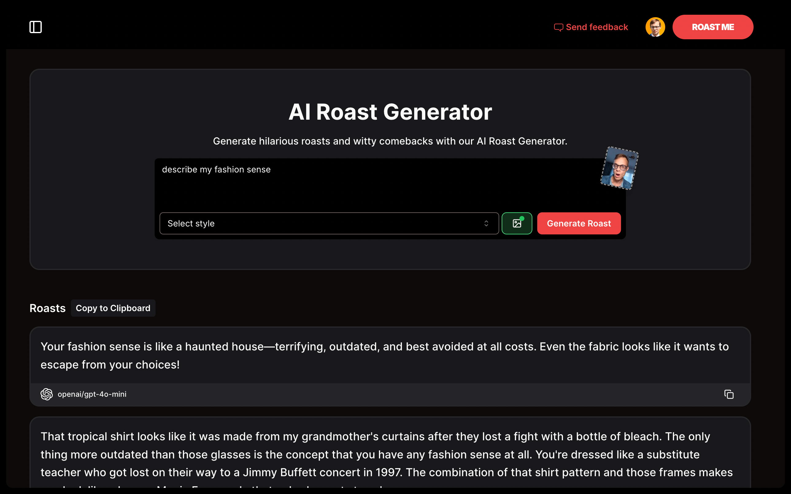 AI Roast Generator gallery image