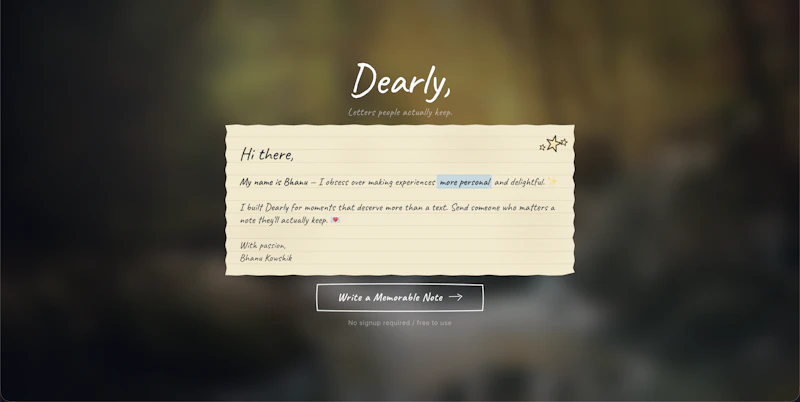 Dearly — Notes that feel personal screenshot 4