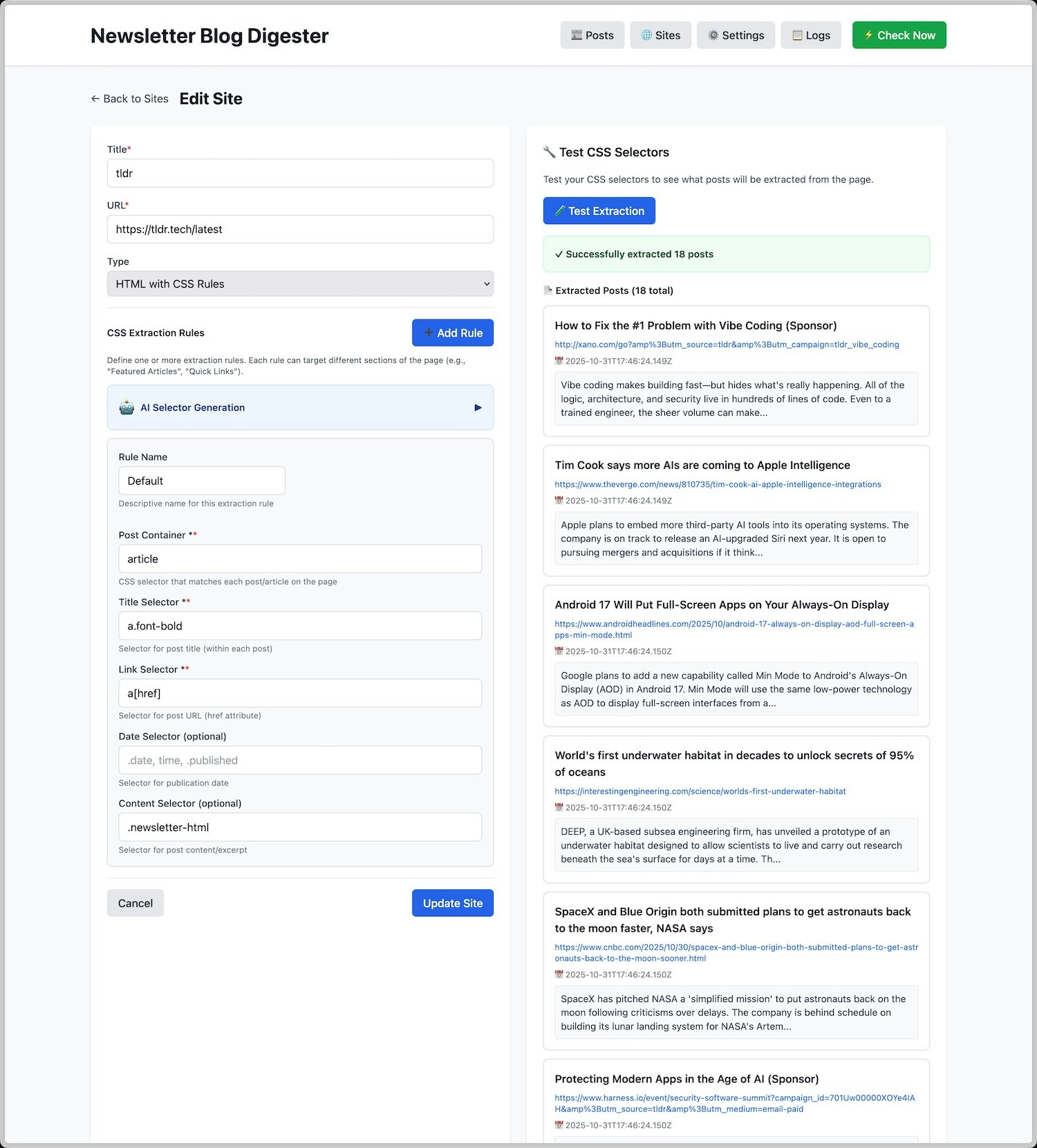 Open source newsletter digester gallery image